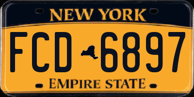 NY license plate FCD6897