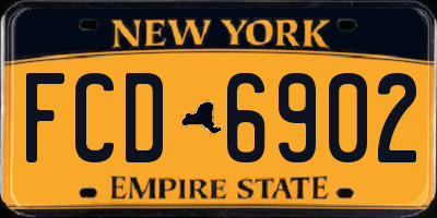 NY license plate FCD6902