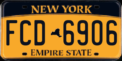 NY license plate FCD6906