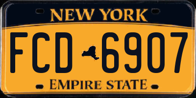 NY license plate FCD6907
