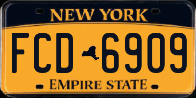 NY license plate FCD6909