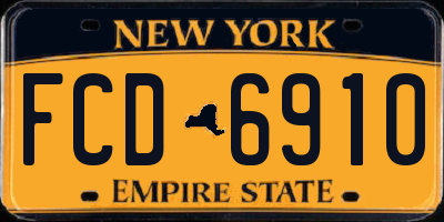 NY license plate FCD6910