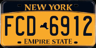 NY license plate FCD6912