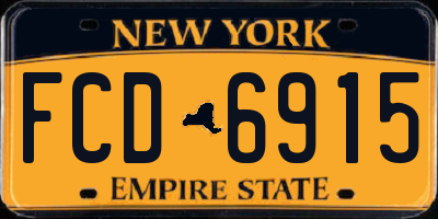 NY license plate FCD6915