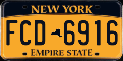 NY license plate FCD6916
