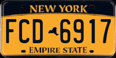 NY license plate FCD6917