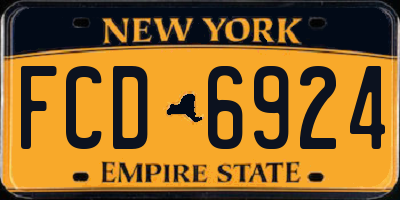 NY license plate FCD6924