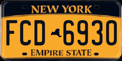 NY license plate FCD6930
