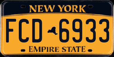 NY license plate FCD6933