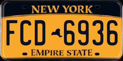 NY license plate FCD6936