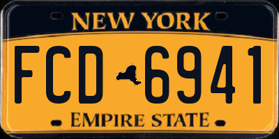 NY license plate FCD6941