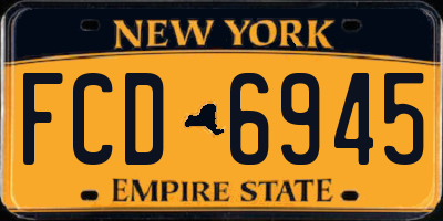 NY license plate FCD6945