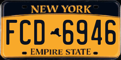 NY license plate FCD6946