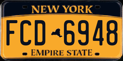 NY license plate FCD6948