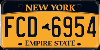 NY license plate FCD6954
