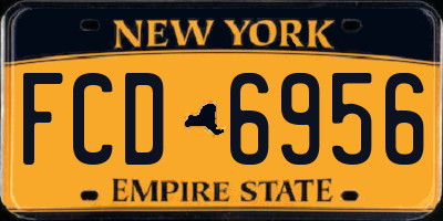 NY license plate FCD6956