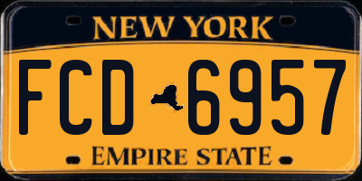 NY license plate FCD6957
