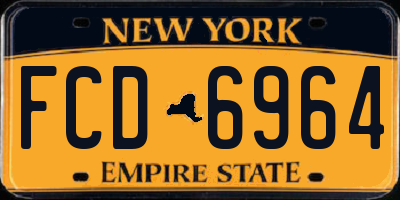 NY license plate FCD6964