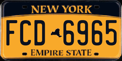 NY license plate FCD6965