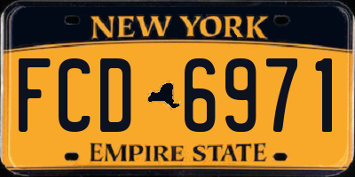 NY license plate FCD6971