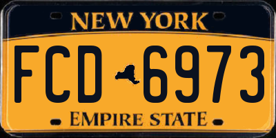NY license plate FCD6973