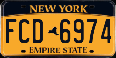 NY license plate FCD6974