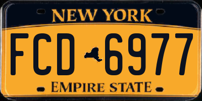 NY license plate FCD6977