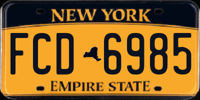 NY license plate FCD6985
