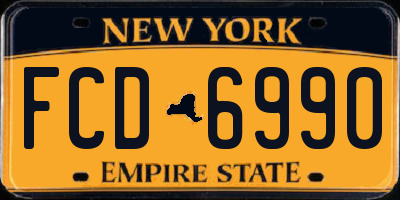 NY license plate FCD6990