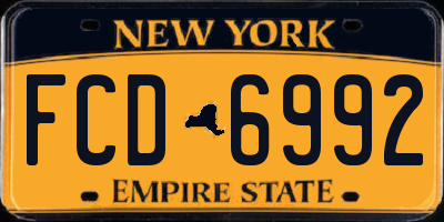 NY license plate FCD6992