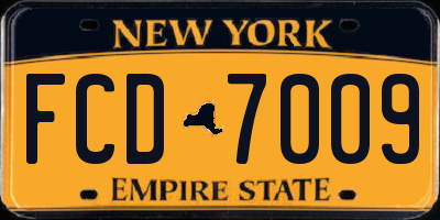NY license plate FCD7009