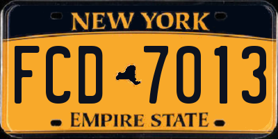 NY license plate FCD7013