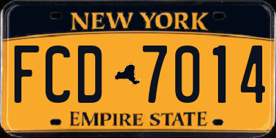 NY license plate FCD7014