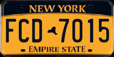 NY license plate FCD7015