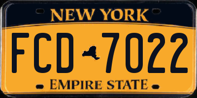 NY license plate FCD7022