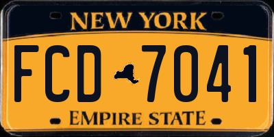 NY license plate FCD7041