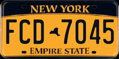 NY license plate FCD7045