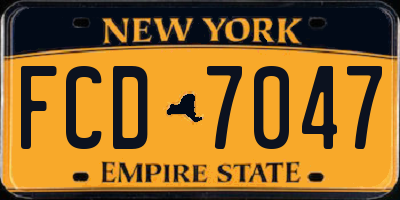 NY license plate FCD7047