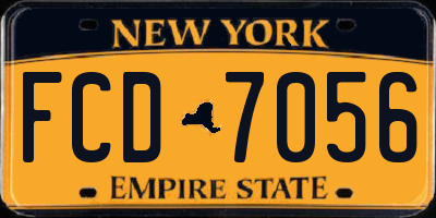 NY license plate FCD7056