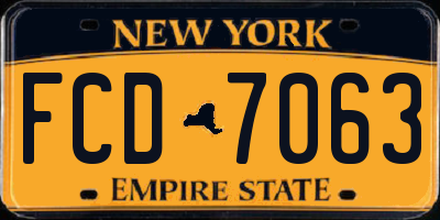 NY license plate FCD7063