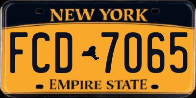 NY license plate FCD7065