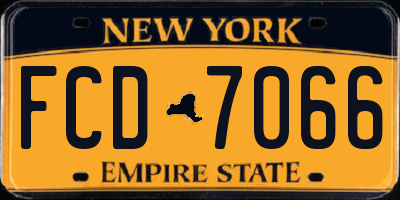 NY license plate FCD7066