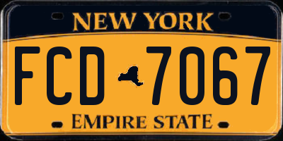 NY license plate FCD7067
