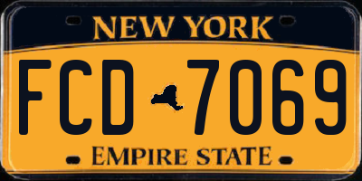 NY license plate FCD7069