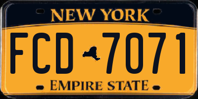 NY license plate FCD7071