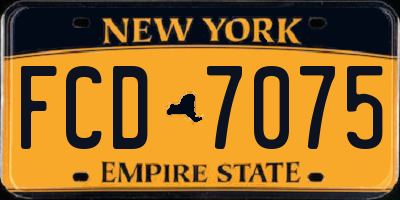 NY license plate FCD7075