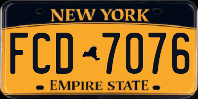 NY license plate FCD7076