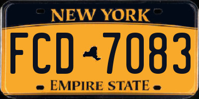 NY license plate FCD7083