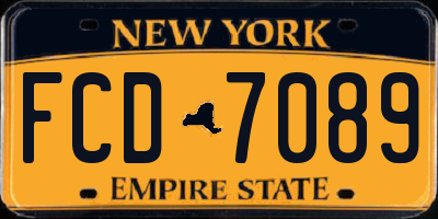 NY license plate FCD7089
