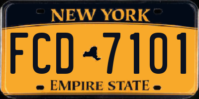 NY license plate FCD7101